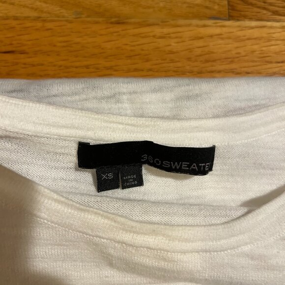 Womens 360 Sweater White Multicolor Striped Light Knit Cotton Sweater XS COLOR: - Picture 10 of 10